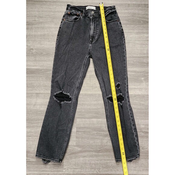 Abercrombie & Fitch Jeans Ultra High Rise Ankle Straight 26/2R Black - Picture 3 of 6